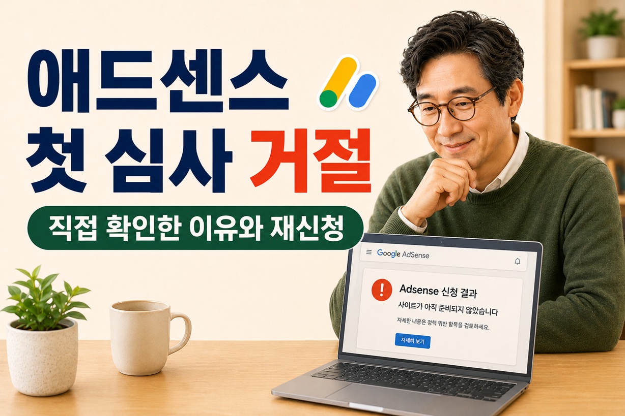 애드센스 첫 심사에서 거절됐습니다 | 직접 확인한 이유와 재신청