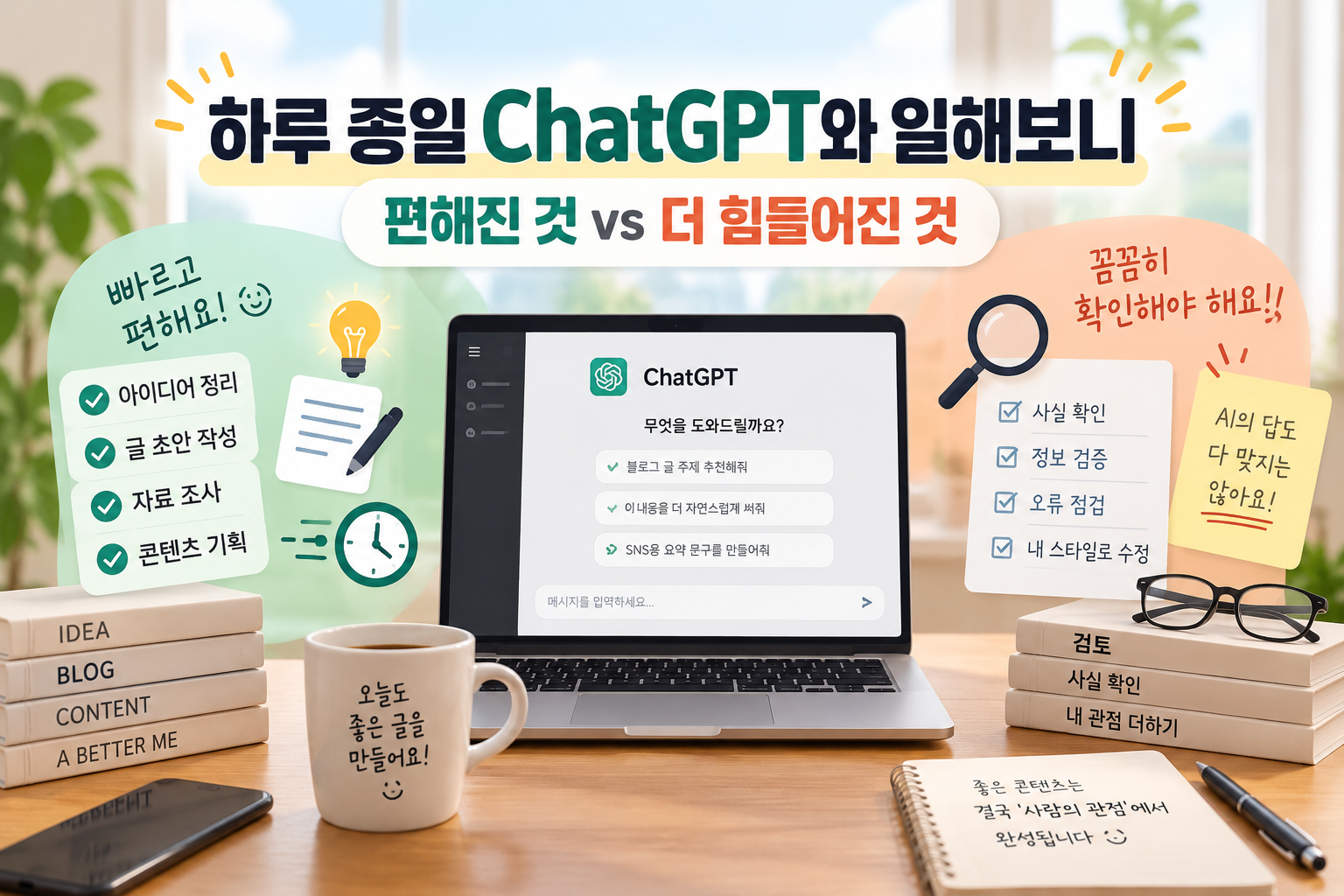하루 종일 ChatGPT와 일해봤습니다 | 실제로 편해진 것과 더 힘들어진 것