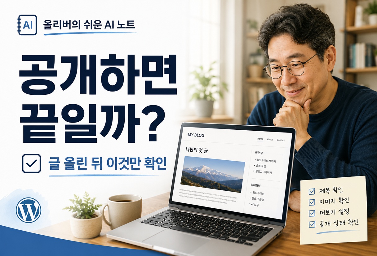 워드프레스 글 공개 후 확인할 것