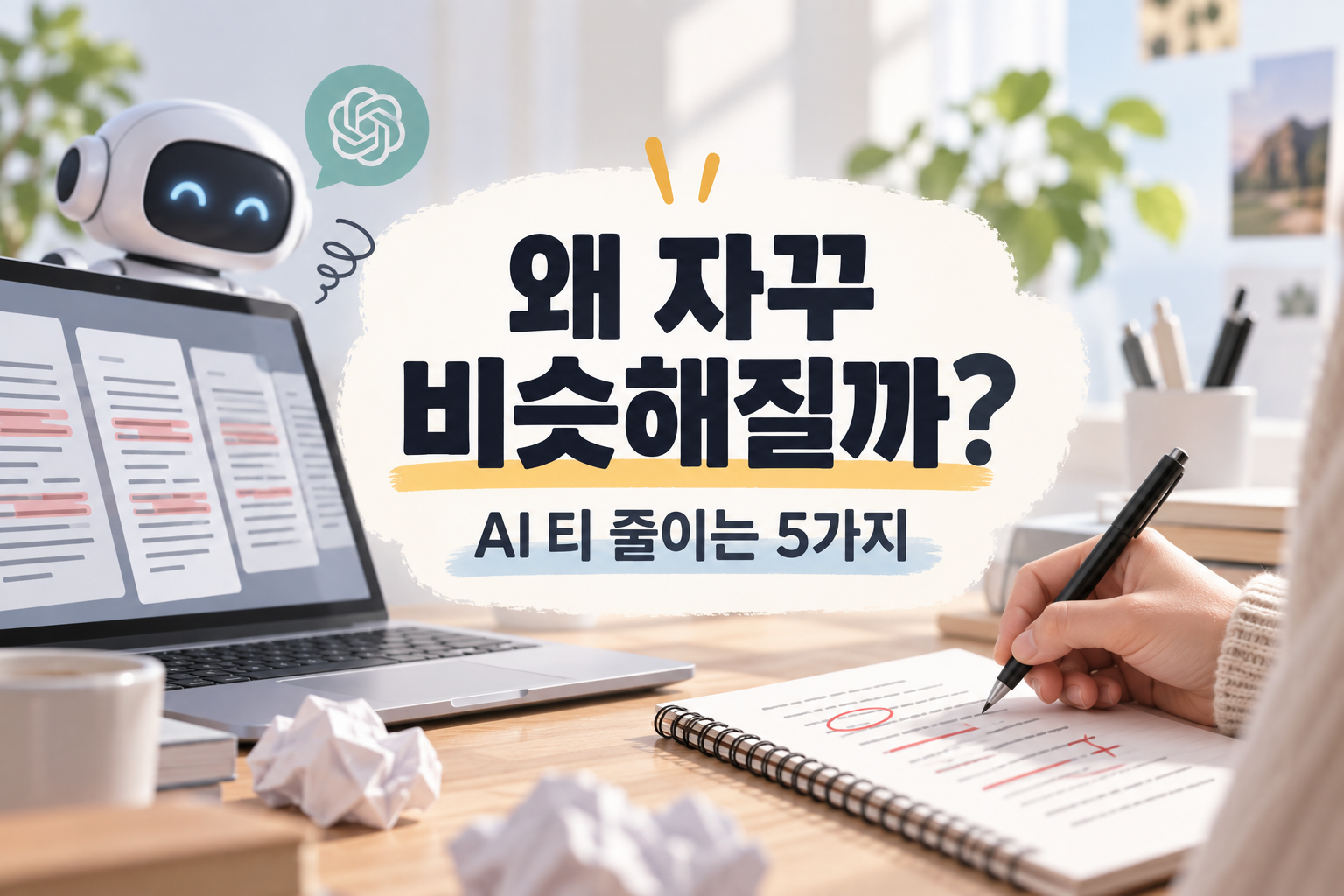 ChatGPT가 쓴 글은 왜 자꾸 비슷해질까? | AI 티 줄이는 5가지 방법